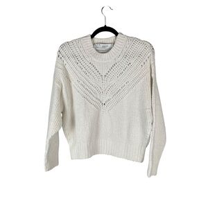 IRO Arresi White Open Knit Pullover Sweater Size XS